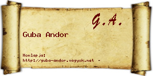 Guba Andor névjegykártya